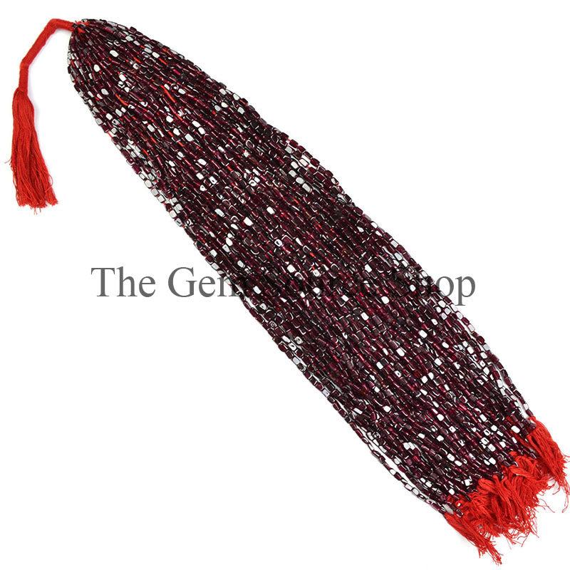 Garnet Beads, Smooth Long square Beads, Plain Garnet Brick Beads, Garnet Gemstone Beads