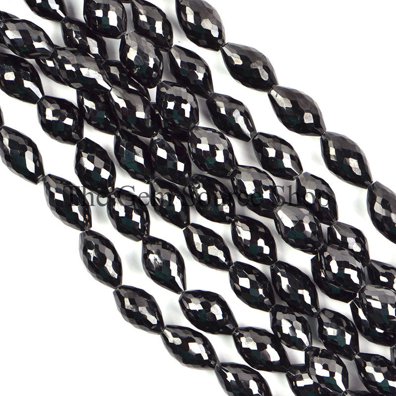 Black Spinel Beads, Black Spinel Barrel Shape Beads, Black Spinel Faceted Beads, Black Spinel Gemstone Beads