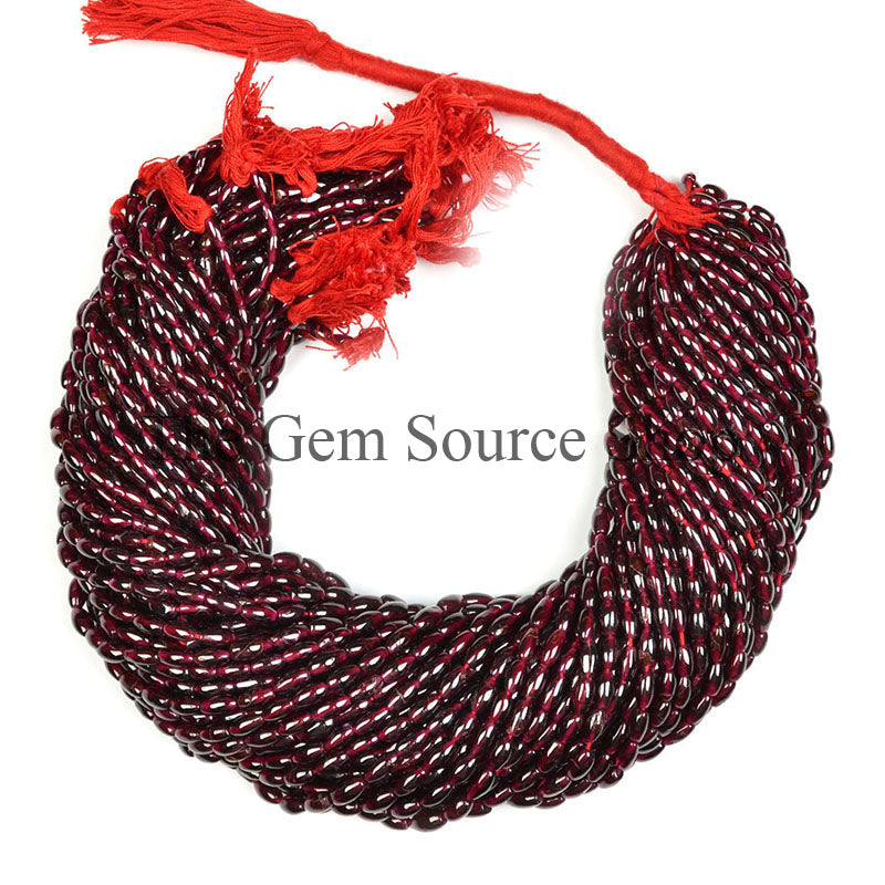 Garnet Plain Loi Shape Gemstone Beads GE_00104