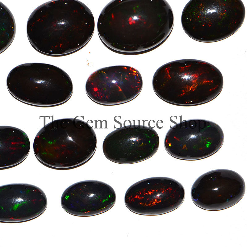 Ethiopian Black Opal Treated Mix Shape Cabochon, Treated Black Opal Cabochons, AAA Quality