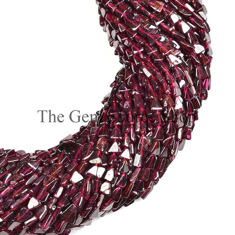 Garnet Plain Trillion Shape Gemstone Beads