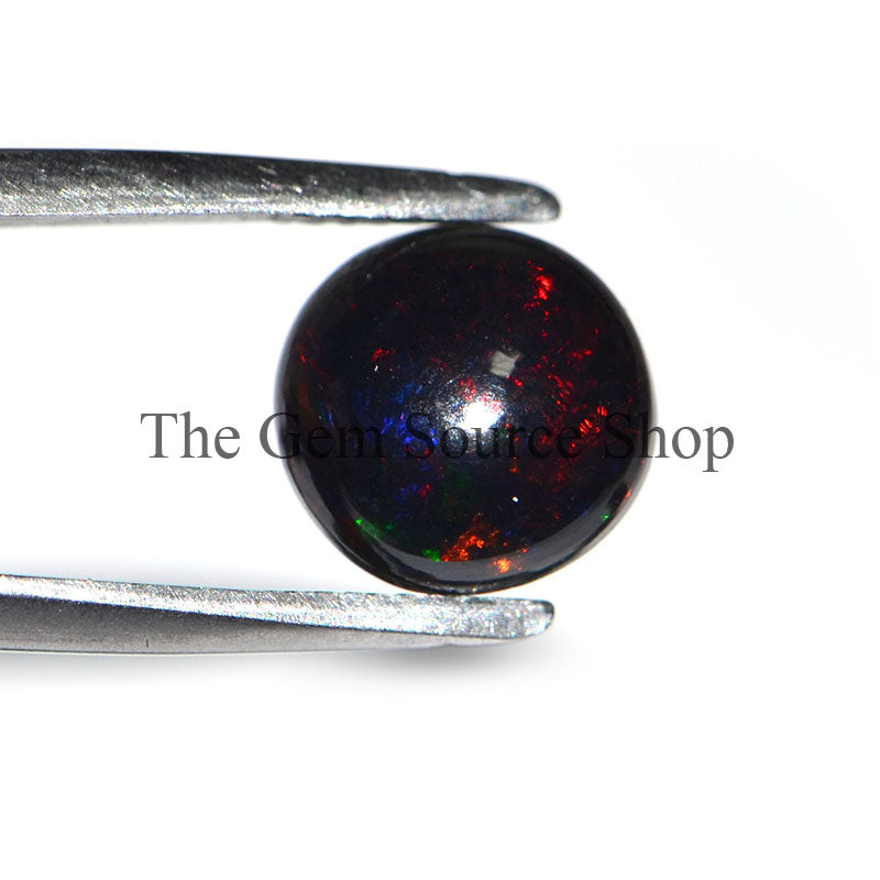 Wholesale Lot, Treated Ethiopian Black Opal Round Cabochons, Smooth Rounds Cab, AAA Quality