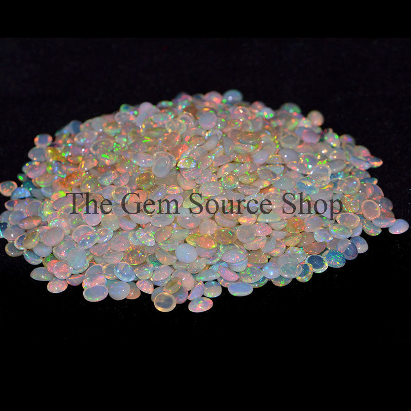 Natural Ethiopian Opal Oval Cabochons, AAA Quality Ethiopian Opal Smooth Cabs, Opal Loose Gemstone