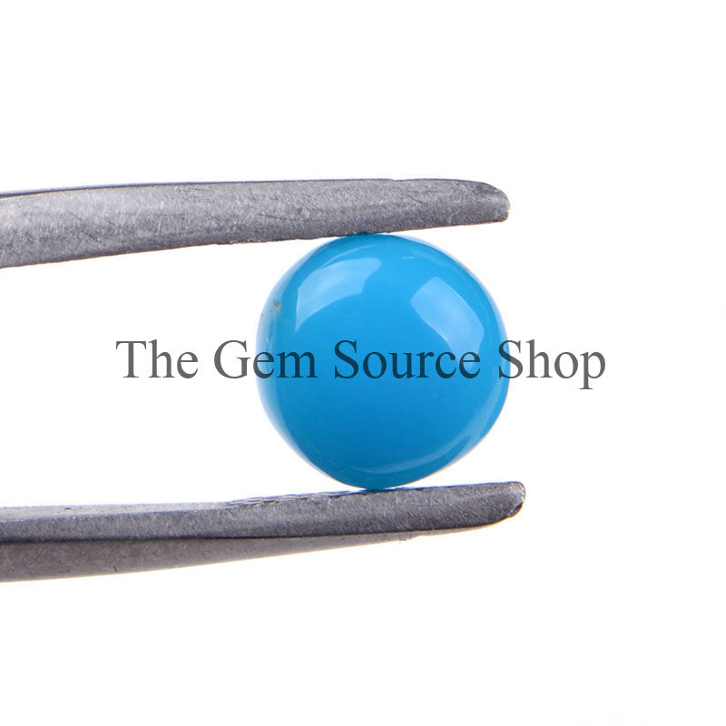 6mm Natural Sleeping Beauty Turquoise Cabochons, Turquoise Smooth Round Cabs, Loose Gemstone