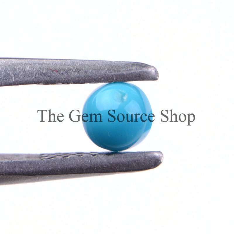 4mm Natural Turquoise Cabs, Loose Turquoise Smooth Cabochons, Turquoise Loose Gemstone