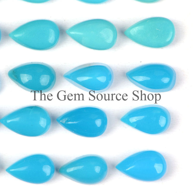 Natural Turquoise Smooth Pear Cabochons, Turquoise Pear Cabs, Loose Turquoise Gemstone