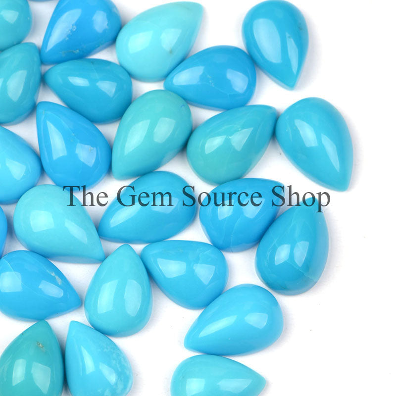Natural Turquoise Pear Cabochons Lot, Turquoise Smooth, Pear Cabs Lot, Turquoise Loose Gemstone
