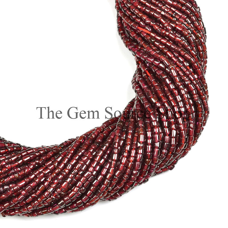 Garnet Smooth Tube Shape Gemstone Beads TGS-0108