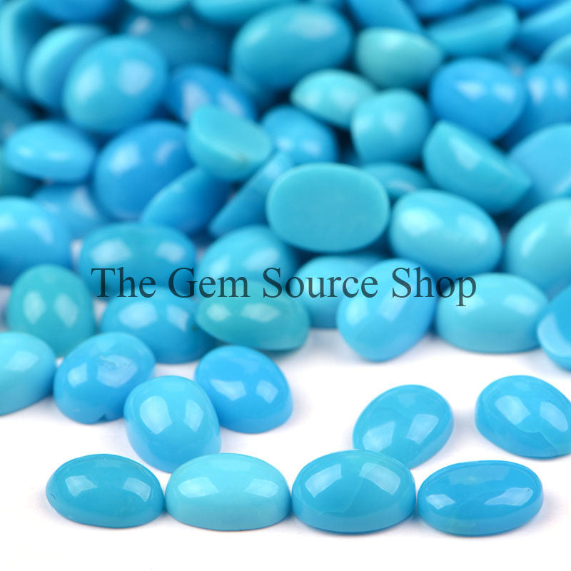Rare Natural Turquoise Cabochons, Turquoise Smooth Oval Cabs, Loose Turquoise Gemstone
