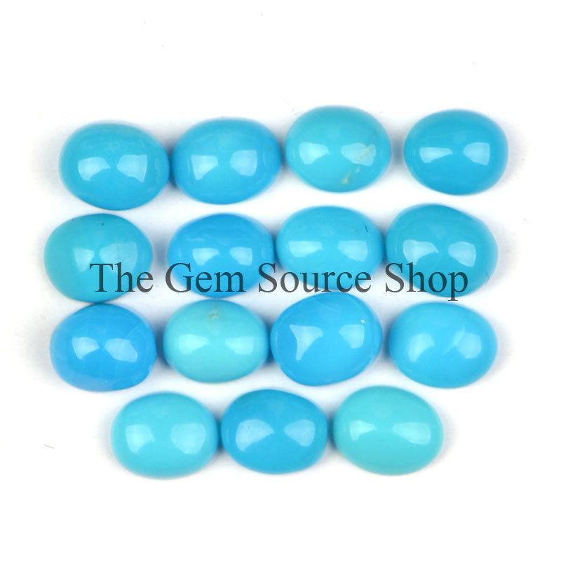 Super Top Quality Natural Turquoise Cabochon Lot, Turquoise Smooth Oval Cabs, 10ct Lot
