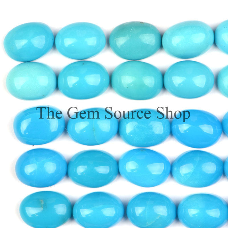 Natural Sleeping Beauty Turquoise Oval Cabochons, Smooth Oval Cabochon, Loose Gemstone