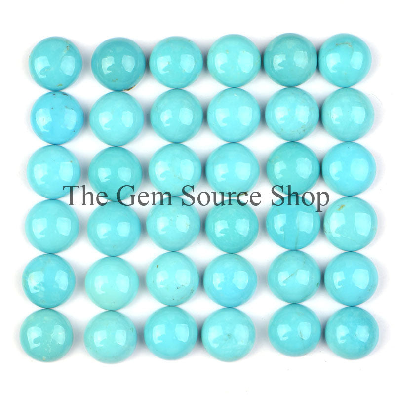 11mm Natural Turquoise Cabochon, Turquoise Smooth Round Cabs, Loose Turquoise Stone