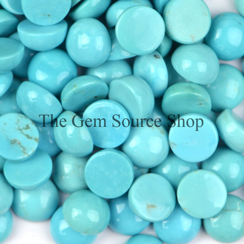 AAA Quality Natural Turquoise Round Cabochons, Loose Turquoise Cabs, Wholesale Gemstone