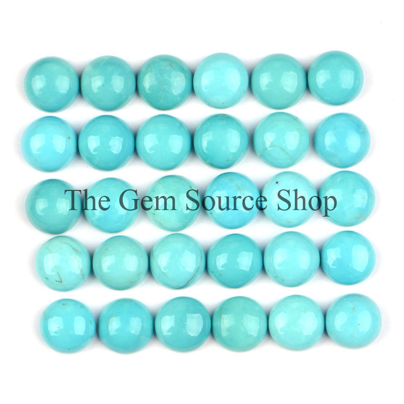 10 Pcs Lot Natural Turquoise Smooth Round Cabochons Loose Gemstone, TGS-1105