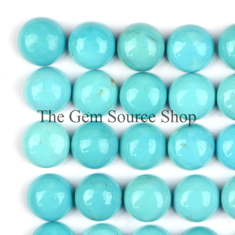 7mm Natural Turquoise Cabs, Turquoise Smooth Round Cabochons, Turquoise Loose Gemstone