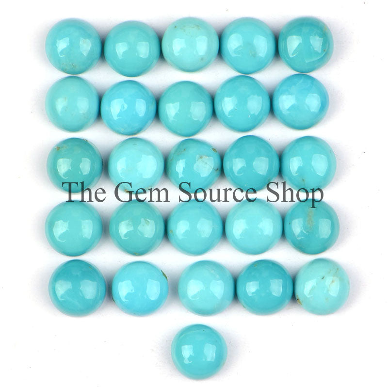24ct Lot Natural Turquoise Round Cabochons Lot, Turquoise Cabs, Loose Turquoise Lot