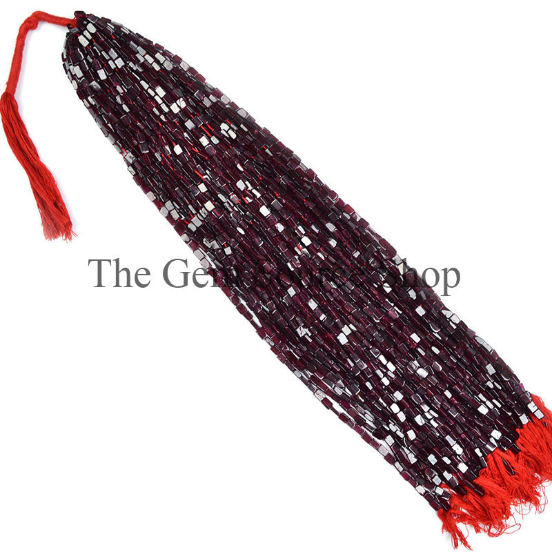 Garnet Smooth Square Shape Gemstone Beads TGS-0111