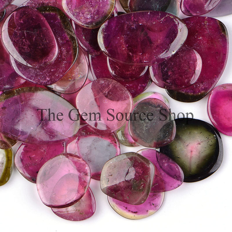 AAA Quality Watermelon Tourmaline Slices, Loose Tourmaline Smooth Slices, Tourmaline Gemstone