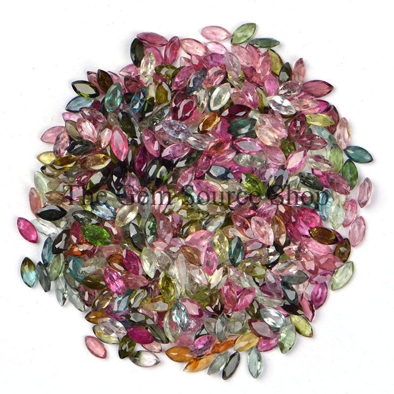 Multi Tourmaline Faceted Marquise 3x6mm Loose Wholesale Cut Gemstone Beads Lot