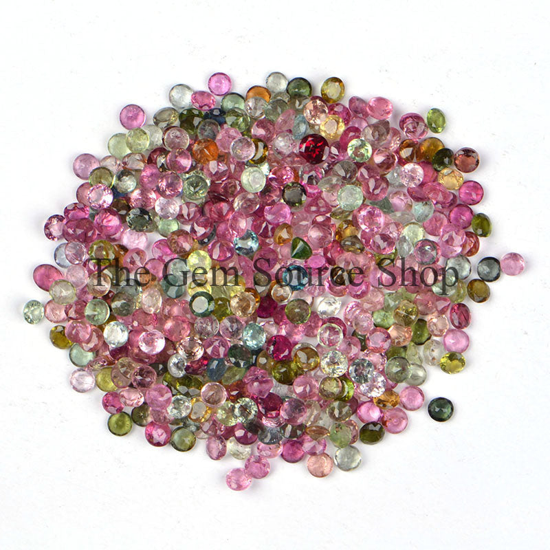 Multi Tourmaline Faceted Round Loose Wholesale Cut Gemstones Beads