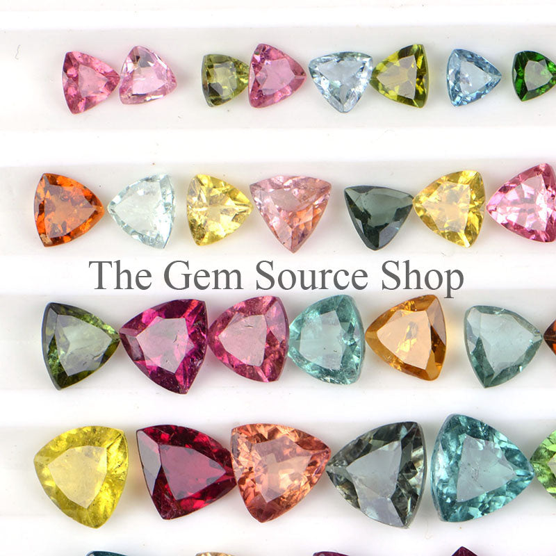 Wholesale Multi Tourmaline Trillion Shape Cut Stone, Tourmaline Mix Size Cut Stone, Loose Gemstone