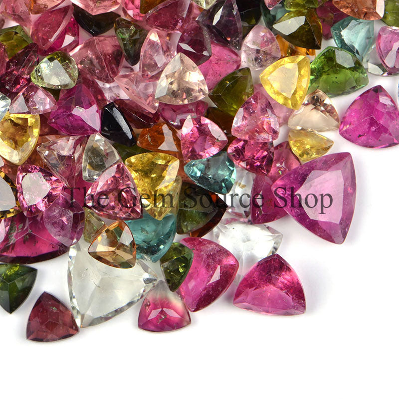 Wholesale Multi Tourmaline Trillion Shape Cut Stone, Tourmaline Mix Size Cut Stone, Loose Gemstone