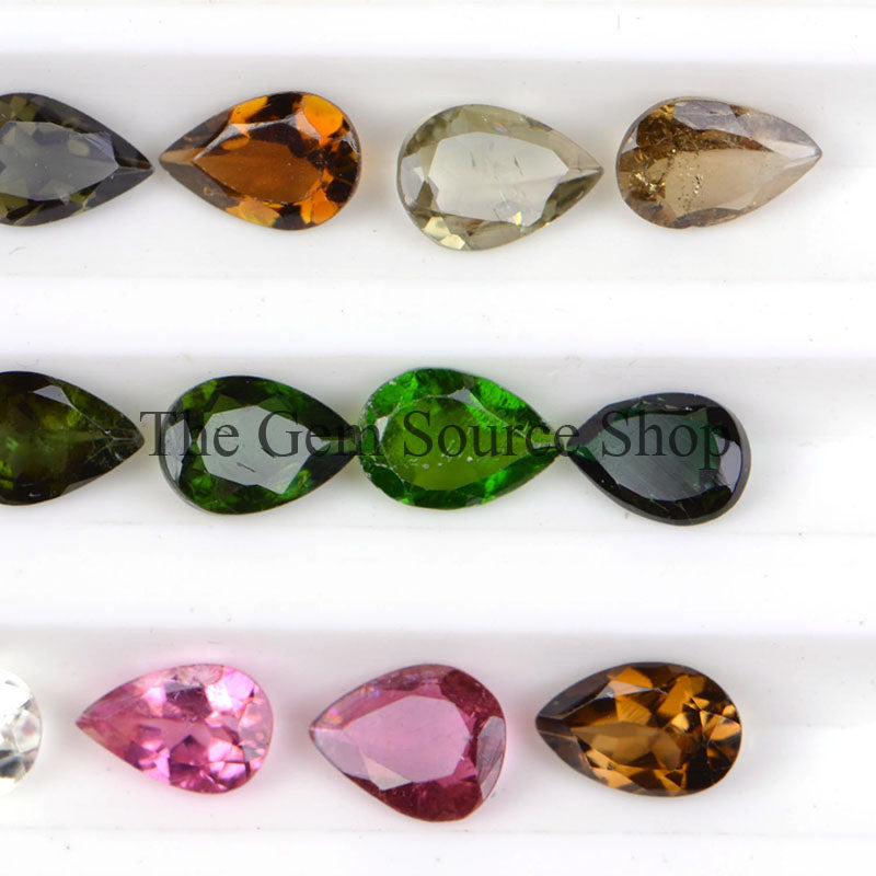 Multi Tourmaline Cut Stone, Tourmaline Pear Shape Cut Stone, Tourmaline Loose Gemstone