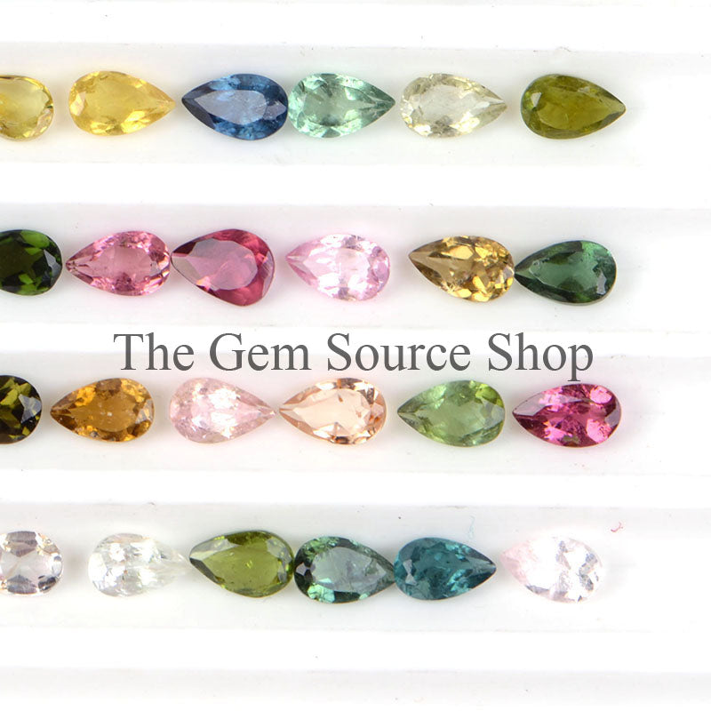 3X5mm Tourmaline Cut Stone, Tourmaline Pear Shape Cut Stone, Loose Gemstone