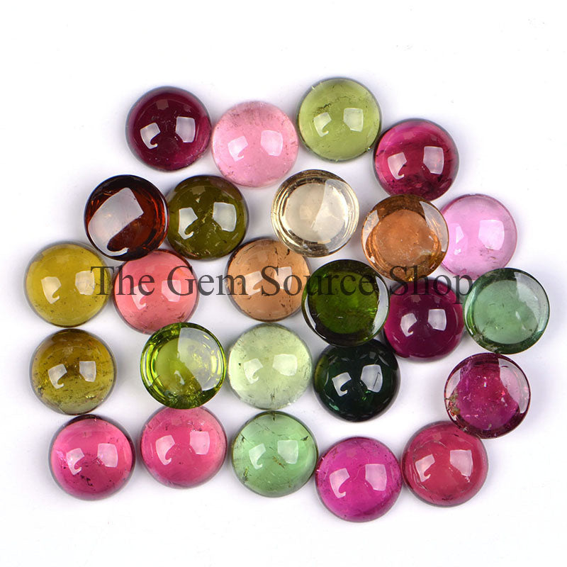Tourmaline 12MM Round Cabochons, Tourmaline Cabs, Smooth Round Cabs, Loose Cabochons
