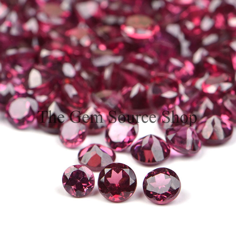 4mm Rhodolite Garnet Cut Stone, Garnet Round Shape Cut Stone, Garnet Loose Gemstone