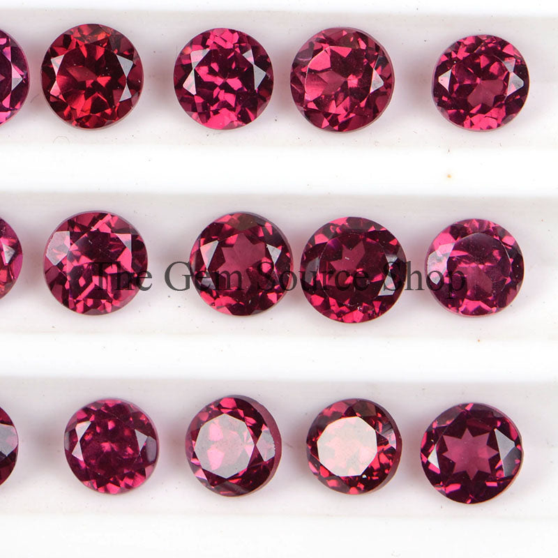 4mm Rhodolite Garnet Cut Stone, Garnet Round Shape Cut Stone, Garnet Loose Gemstone