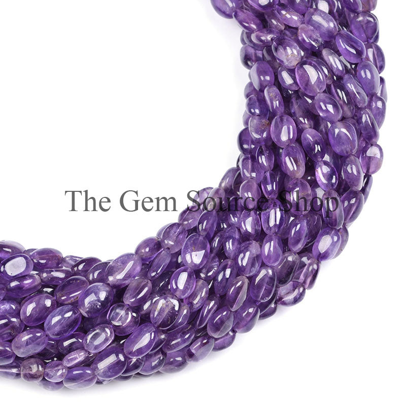 Amethyst Smooth Oval Shape Gemstone Beads TGS-0128