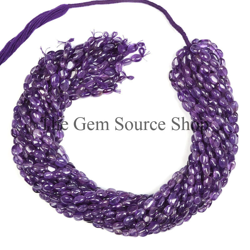 Amethyst Smooth Oval Shape Gemstone Beads TGS-0128