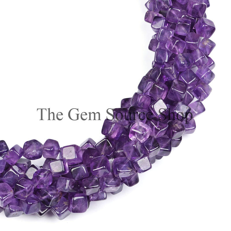 Amethyst Smooth Box Shape Gemstone Beads TGS-0130