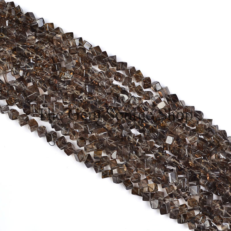 Smoky Quartz Diagonal Drilled Beads