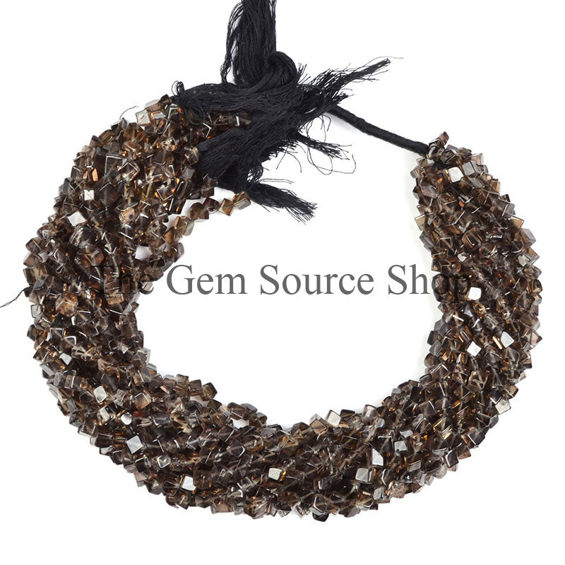 Natural Smoky Plain Box Shape Gemstone Beads TGS-0142