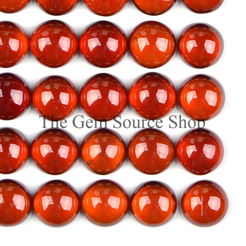 8 mm Hessonite Garnet Cabs, Garnet Round Cabochons, AAA Quality Garnet Gemstone