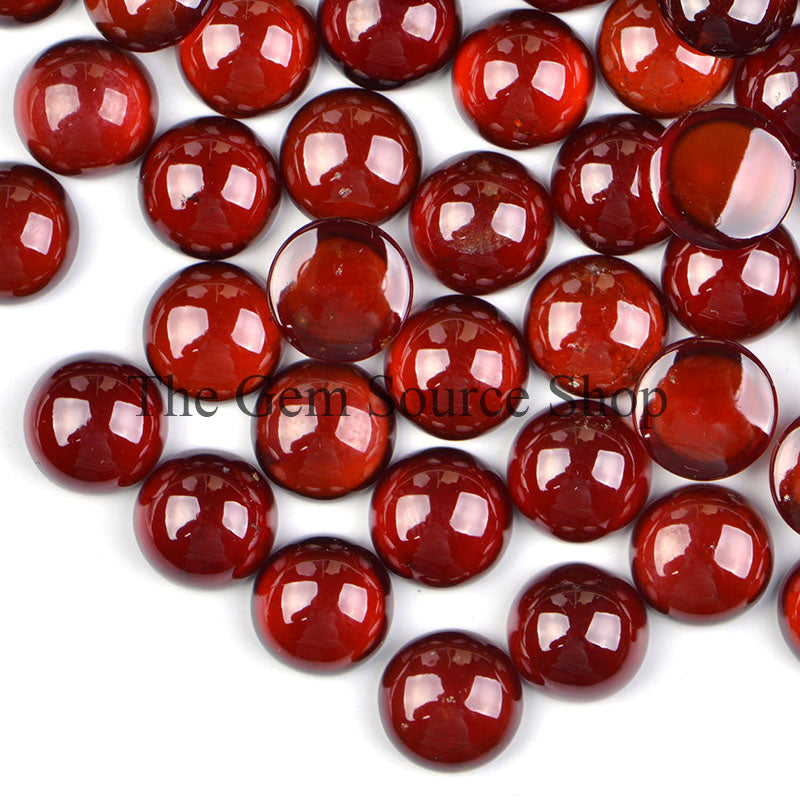 Top Quality Hessonite Garnet Round Cabochons Loose 12mm Wholesale Beads-7.5cts