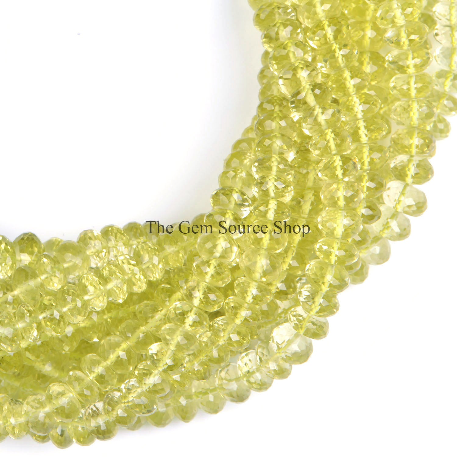Natural Lemon Quartz Beads, Lemon Quartz Faceted Beads, Rondelle Shape Beads, Gemstone Beads