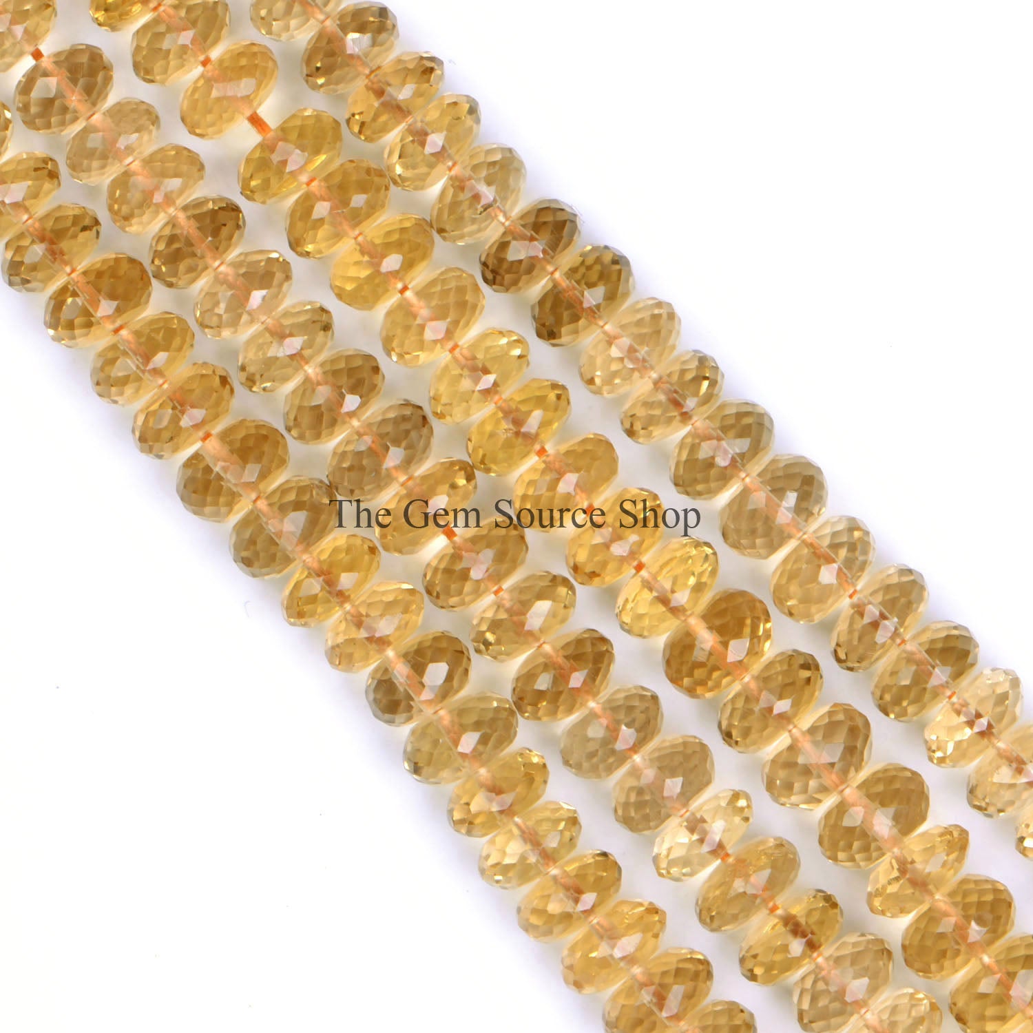 Natural Citrine Beads, Citrine Faceted Beads, Citrine Rondelle Shape Beads, Beads For Jewelry