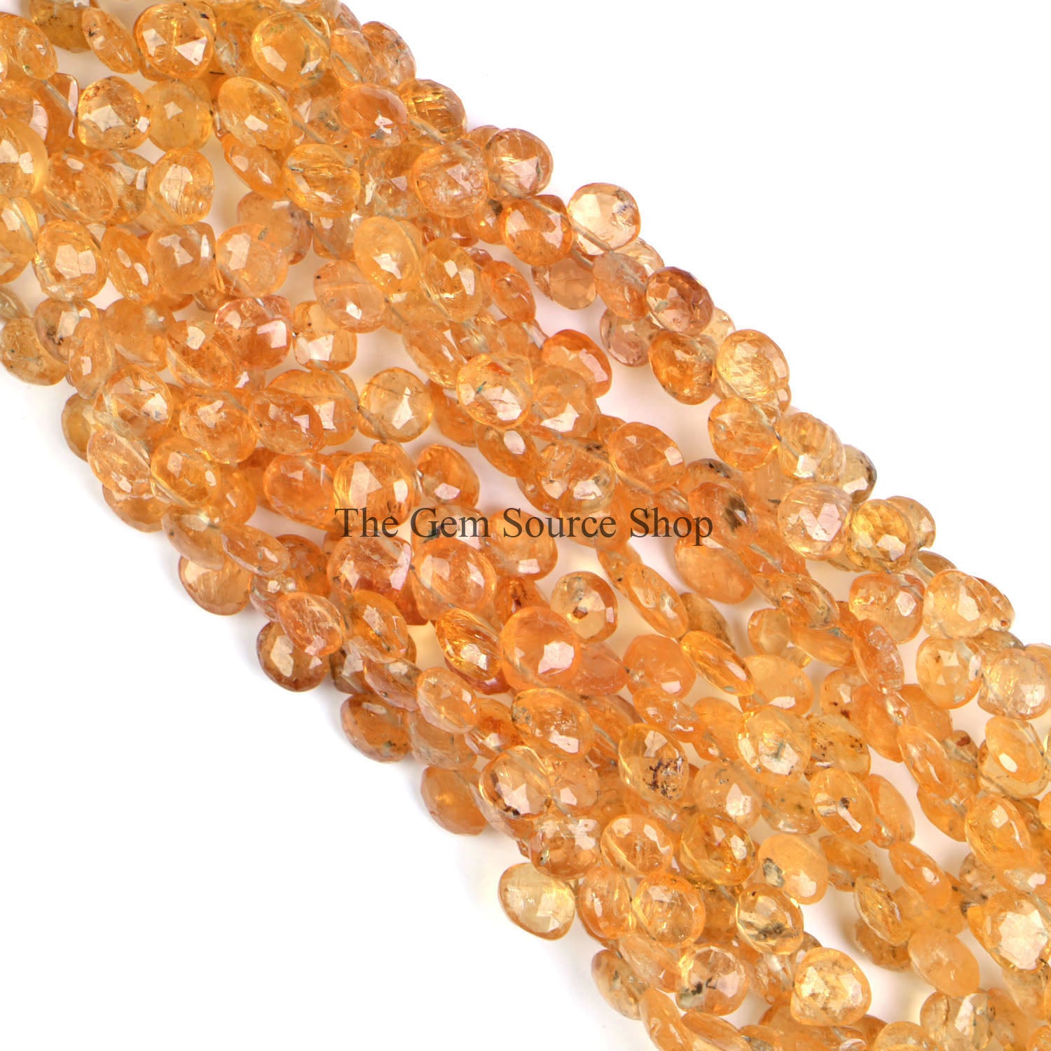 Imperial Topaz Heart Beads, Faceted Heart Shape Beads, Imperial Topaz Beads, Side Drill Heart Beads