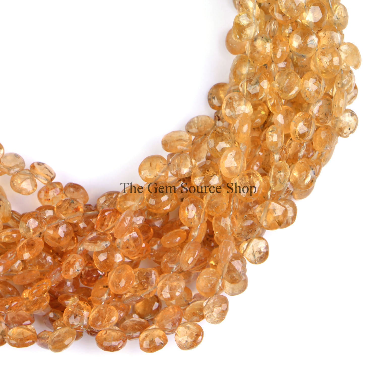Imperial Topaz Heart Beads, Faceted Heart Shape Beads, Imperial Topaz Beads, Side Drill Heart Beads