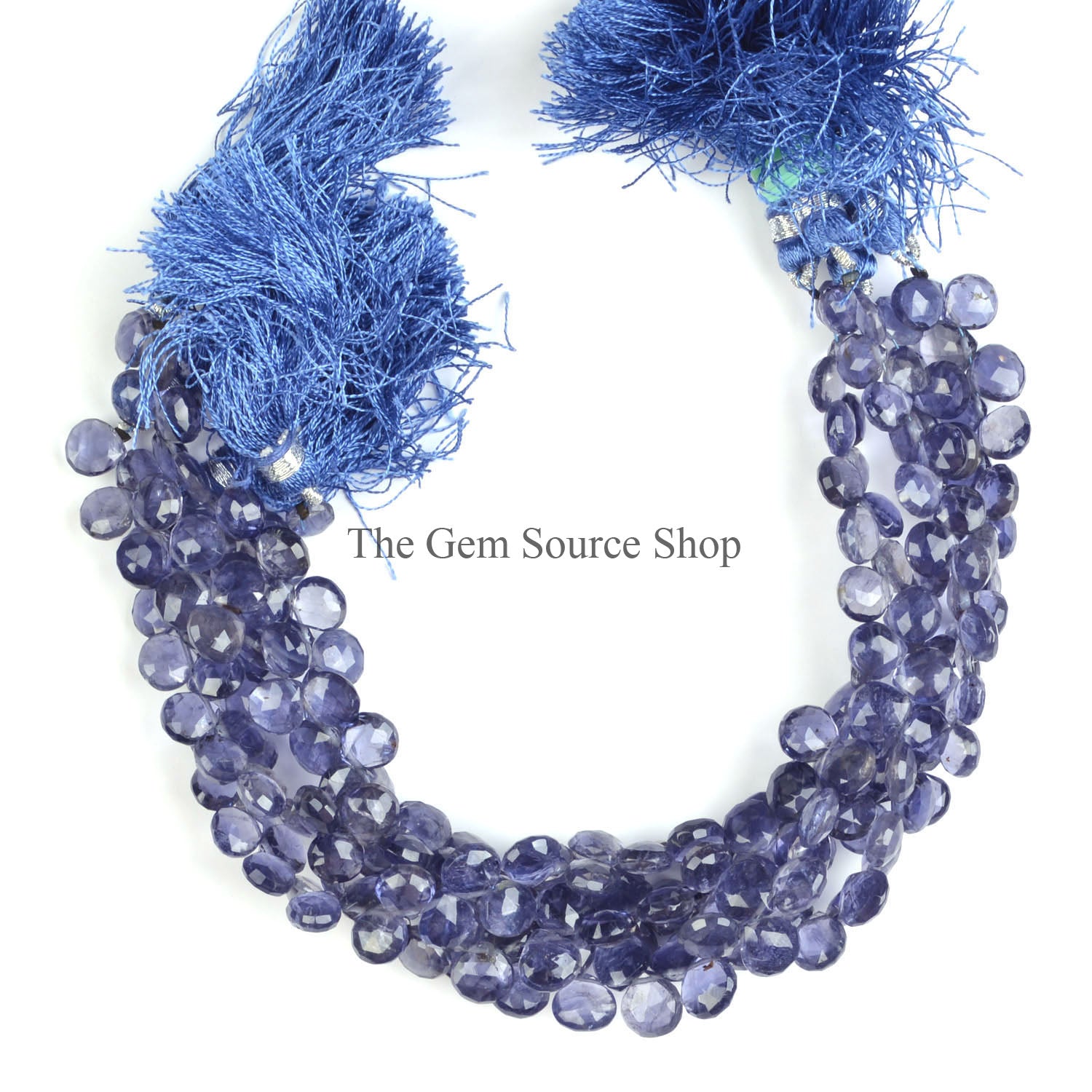 Iolite Faceted Beads, Iolite Heart Shape Beads, Heart Briolette Beads, Wholesale Gemstone Beads