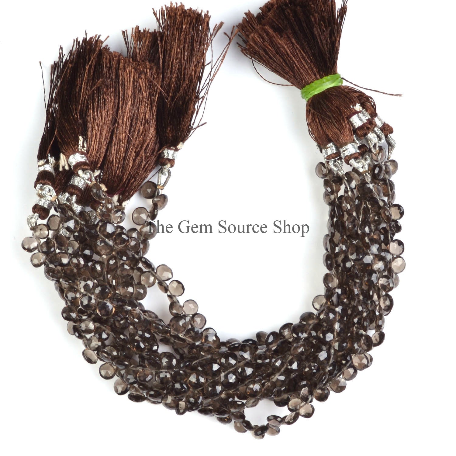 Smoky Quartz Beads, Faceted Heart Beads, Side Drill Heart Beads, Smoky Quartz Gemstone