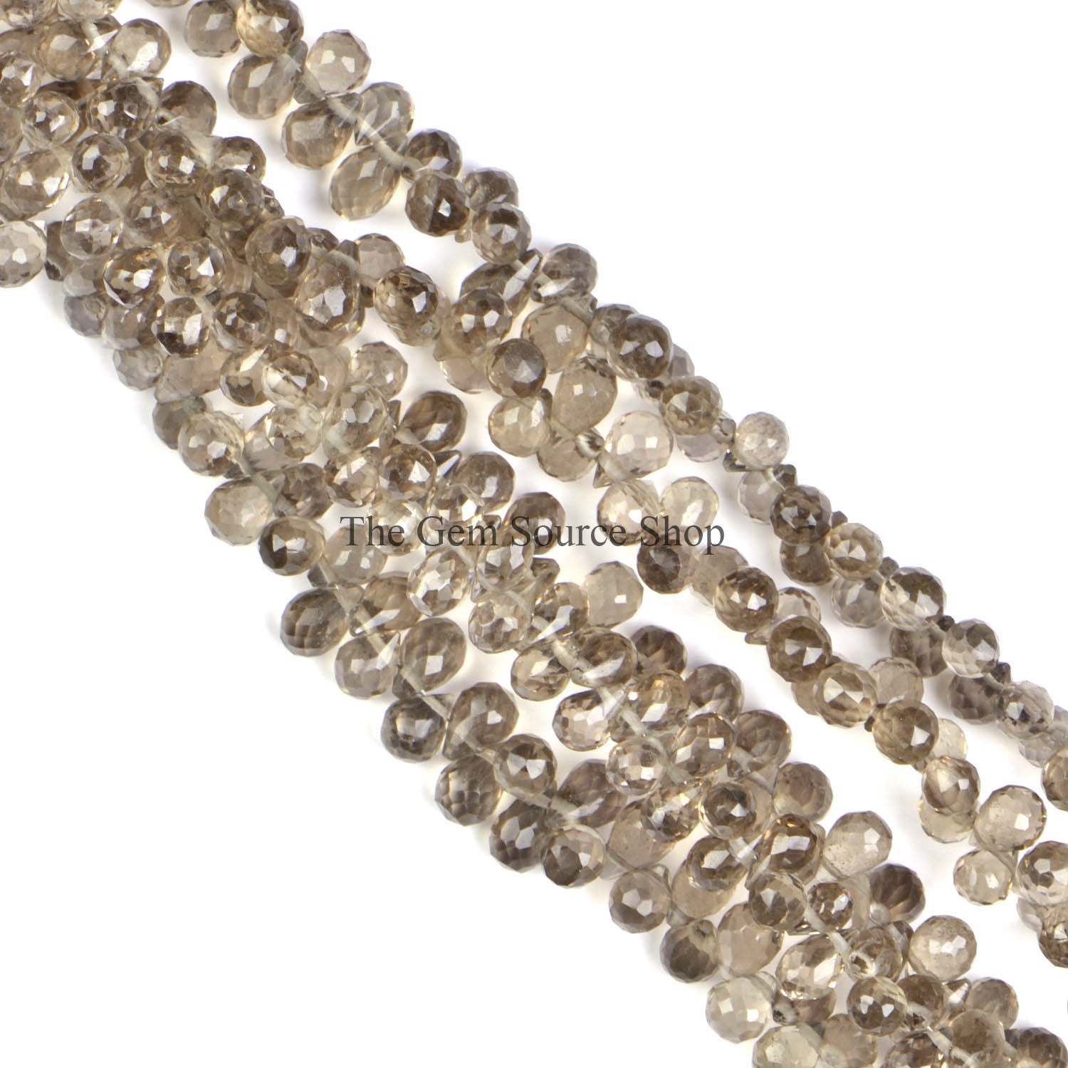Smoky Quartz Beads, Faceted Drop Shape Beads, Side Drill Drop Beads, Smoky Beads, Gemstone Beads