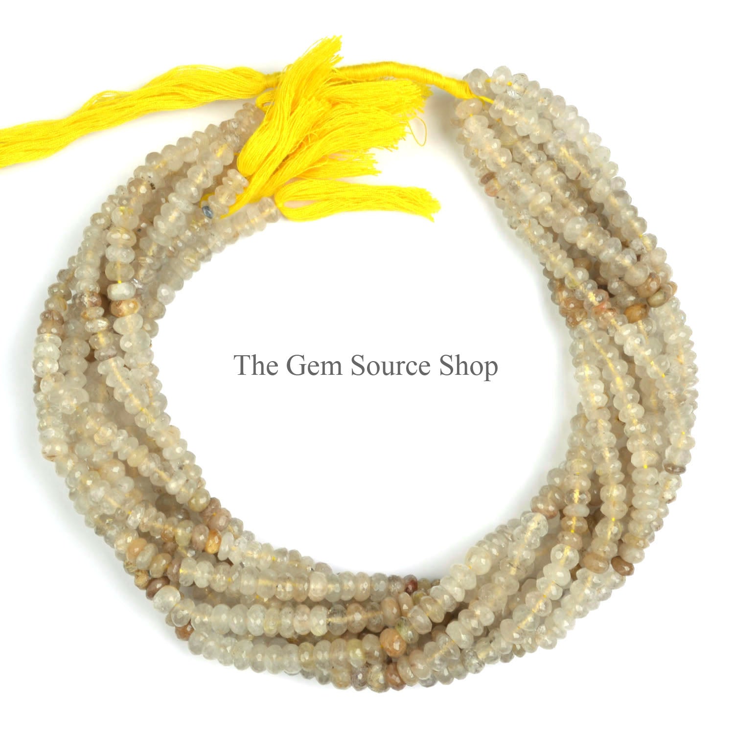 Golden Rutile Beads, Faceted Rondelle Shape Beads, Golden Rutile Rondelle Beads, Wholesale Beads