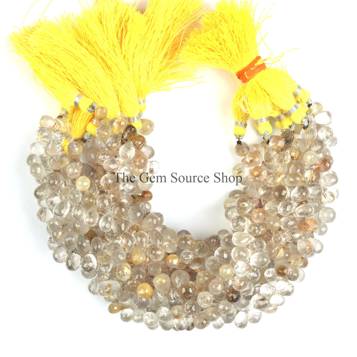Golden Rutile Beads, Golden Rutile Faceted Beads,Drop Shape Beads, Side Drill Drop Beads, Wholesale Beads