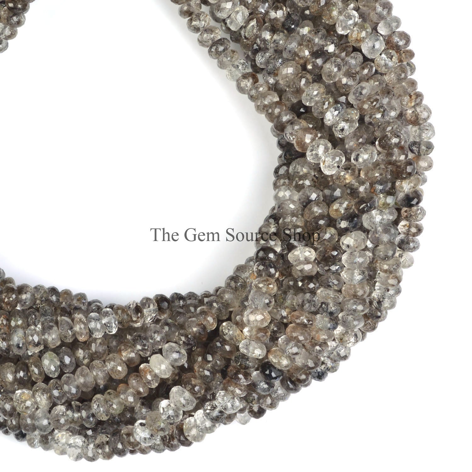 Black Rutile Faceted Beads