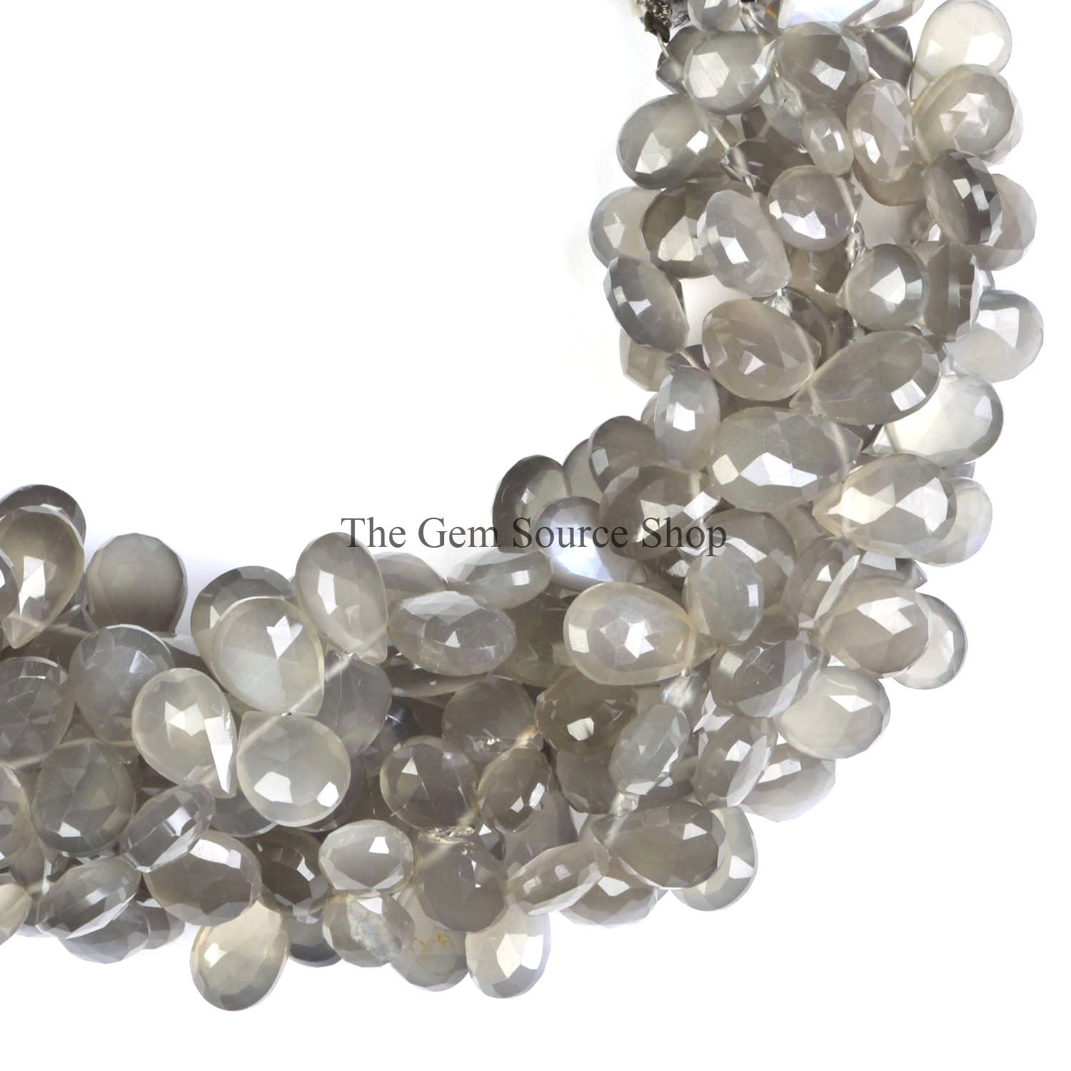 Grey Moonstone Beads, Moonstone Faceted Beads, Moonstone Pear Shape Beads, Wholesale Beads