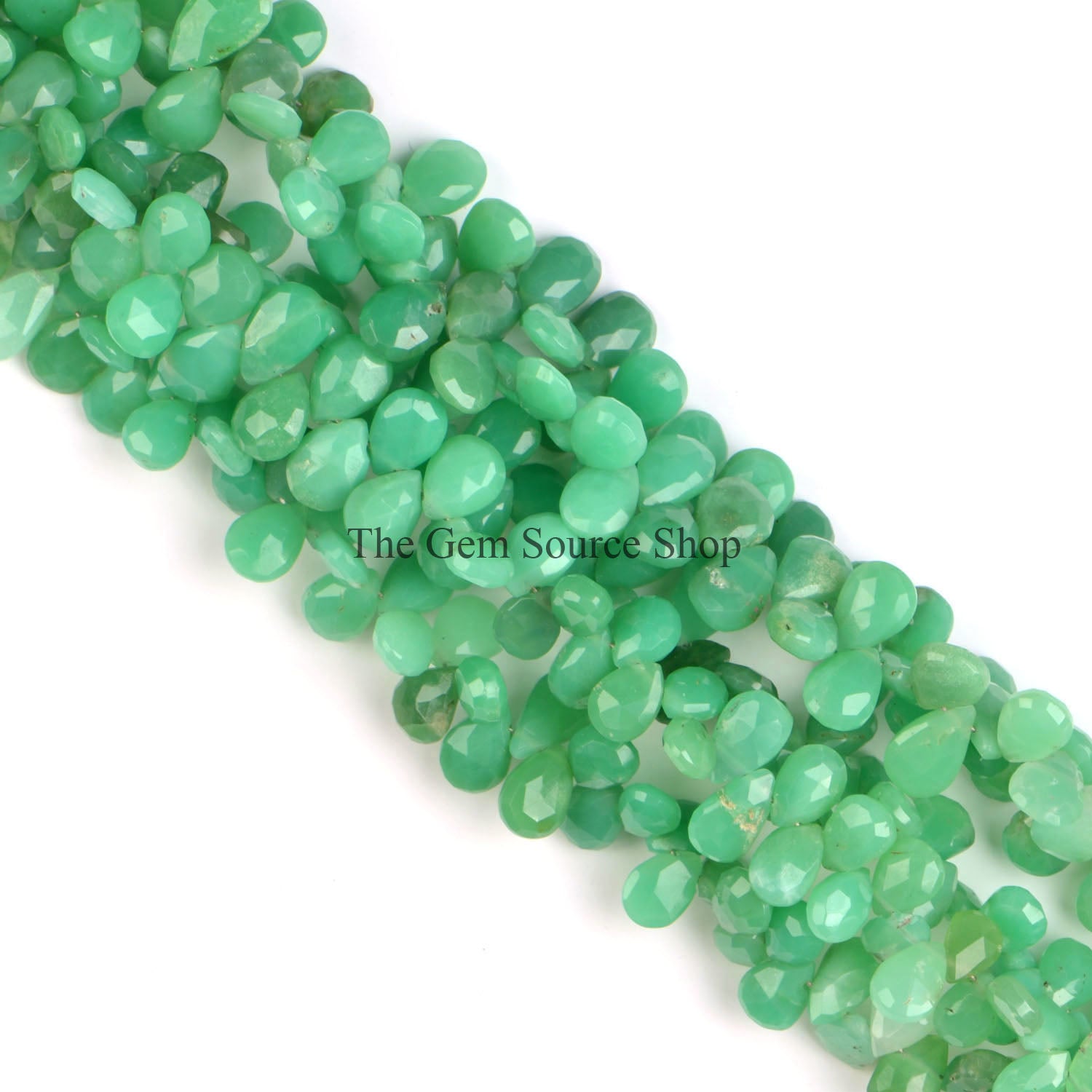 Chrysoprase Faceted Beads, Chrysoprase Pear Shape Beads, Chrysoprase Gemstone Beads